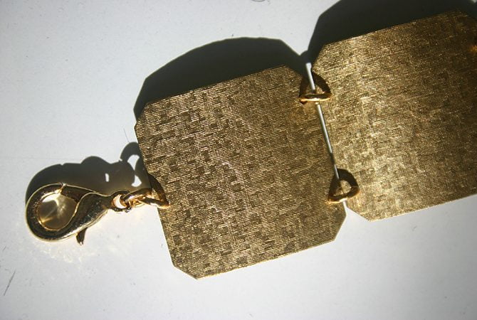 Gold Vintage Tile Cuff details