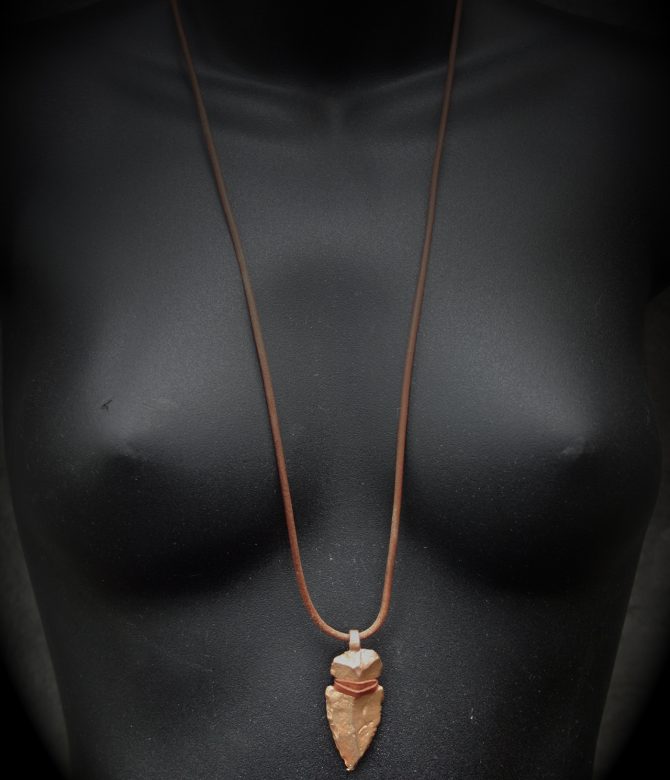 Pink Bronze Spearhead Necklace