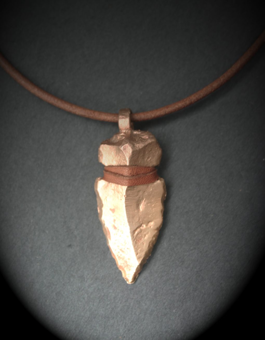Pink Bronze Spearhead Necklace