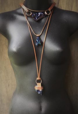 Three Cobalt Quartz Necklaces