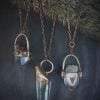 Clear Crystal Quartz Neckpieces with Copper Ring
