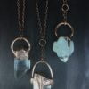 Extra Large Clear Crystal Quartz Neckpieces with Copper